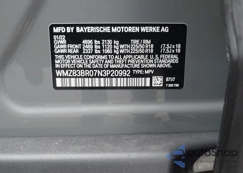 2022 Mini Countryman Cooper S from USA, damaged, VIN WMZ83BR07N3P20992